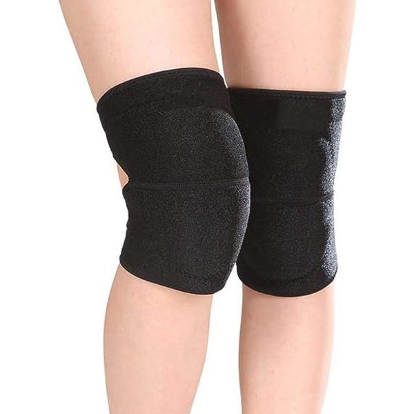 Sport knäskydd, dans för vuxna, justerbar (svart, längd 27CM), mjuk svampmatta yoga knäskydd för män och kvinnor, halkfria knäskydd -1 par