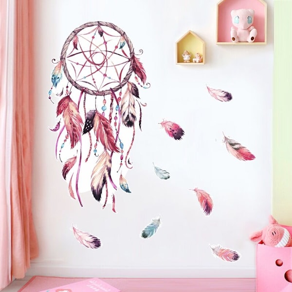96cm × 48,5cm Seinätarrat Catch Dreams Seinämaalaustarra Sulka Kukka Seinäkoriste Vauva Tyttö Lasten