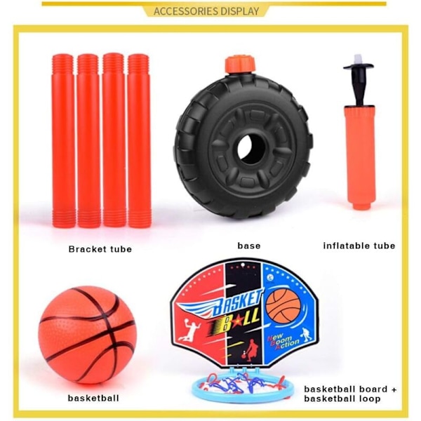 Justerbart basketballstativ og kurvsett for barn