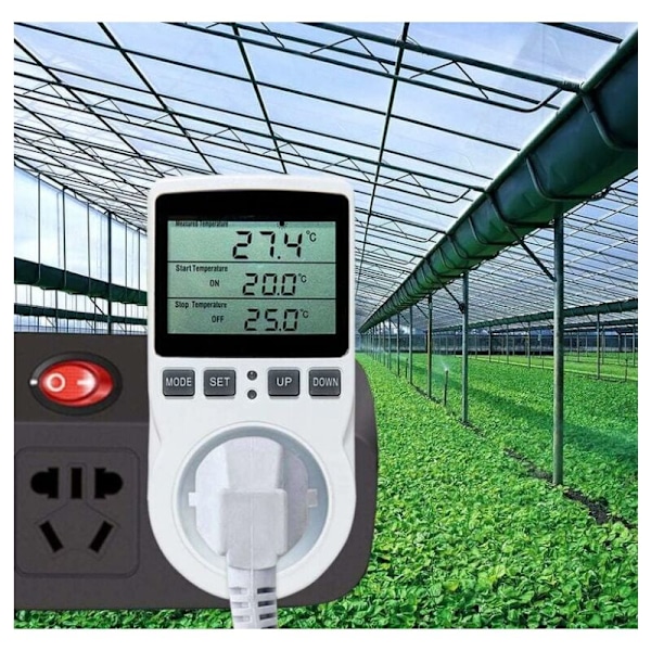 Digital Temperaturkontroller, Termostatkontakt Varme Kjøling LCD Temperaturkontroller, 200v-250v for Fast Temperaturkontroller