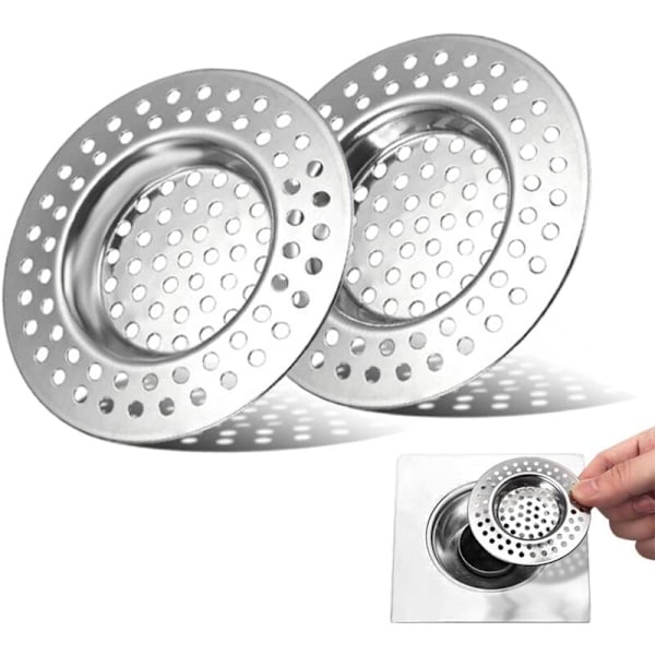 4 st köksvaskfilter, rostfritt stål vaskfilter, hårfilter för dusch, vaskavloppsfilter, köksvaskgaller, Baignoi avloppstillbehör