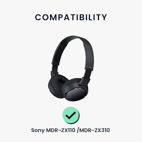 2X Valkoinen Korvatyyny Yhteensopiva Sony MDR-ZX110 / MDR-ZX310 Korvatyyny - Vaahtomuovi Korvatyynyt Kuulokkeille