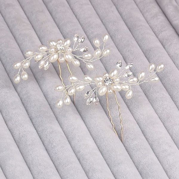 Perle Rhinestone Hårnål (4PCS), Brud Hårnål, Kvinners Hårnål, Bryllup Hårnål, Kvinners Brud Brud Dekorasjon Hårnål, Bryllup Hårnål