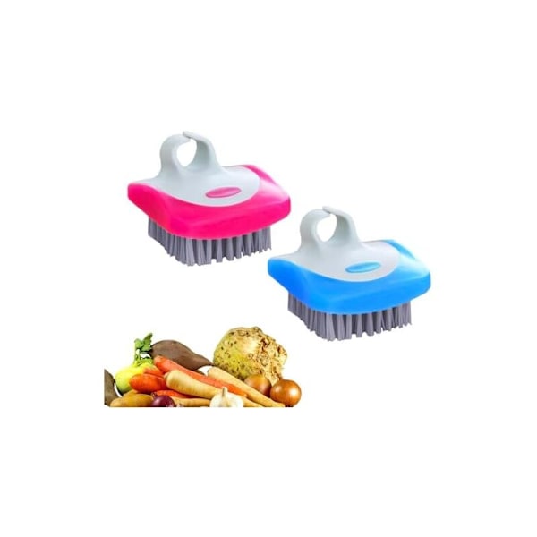 6,2x3cm 2-delad grönsaksborste Nylon rengöringsborste, potatis för skurning, rengöringsborste, svampborstar, diskborste för att diska