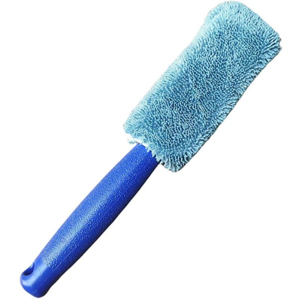 Mikrofiber Bilhjulbørste, Bil Dekk Rengjøringsbørste, 2 stk Premium Myk Hjulbørste, Ripefri Dekkvask og Pleieverktøy (Blå) 2854CM