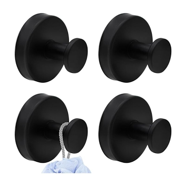 4 Stykker Baderom Sugekopp Krok, Last 5KG Gjenbrukbar Sugekopp Håndkleholder Ingen Boring Veggkroker Sterk Multifunksjonskrok for Badekåpe Loofah Co