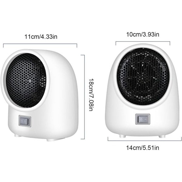 Liten radiator, kontorsradiator, portabel snabb uppvärmning - värmemaskin i kallt väder, använd inomhus med låg ljudnivå för vardagsrummet och sovrummet