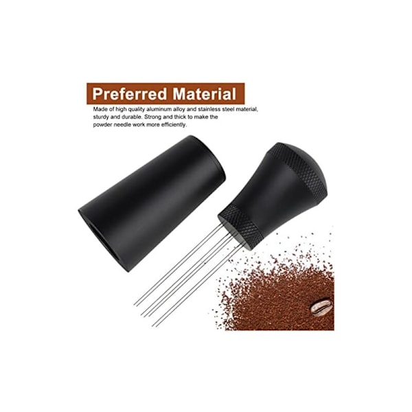 Expresso distributionsverktyg 7 nålar, kaffenålsdispenser, espressopulveromrörare, Verktyg distribution espresso, espresso kafferörare, nål