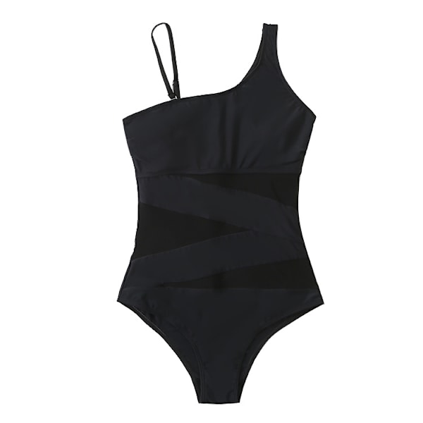 Sexy badedrakt i ett stykke for kvinner, badedrakt med én skulder, slank badedrakt i mesh, M