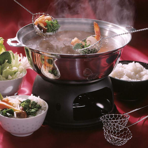 Sæt med 1 si til fondue og wok - 6,5 cm x 23,5 cm Fondue-skummere