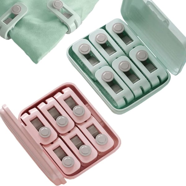 12-Pack Quilt Dyne Clips, Quilt Clips, Quilt Fasteners, Quilt Sheet Clips, Quilt Fasteners, Elastiske Dyne Clips (Pink + Green)