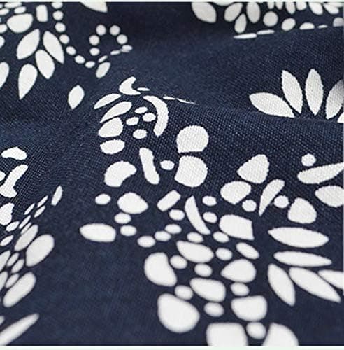 Kvinde Retro Blomster Print Halv Forklæde Kreativt Håndværk Forklæde Arbejds Forklæde Talje Forklæde med 2 Lommer, Blå