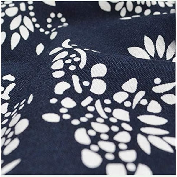Kvinders retro blomsterprint halvt forklæde Kreativt håndværksforklæde Arbejdsforklæde Taljeforklæde med 2 lommer, blå