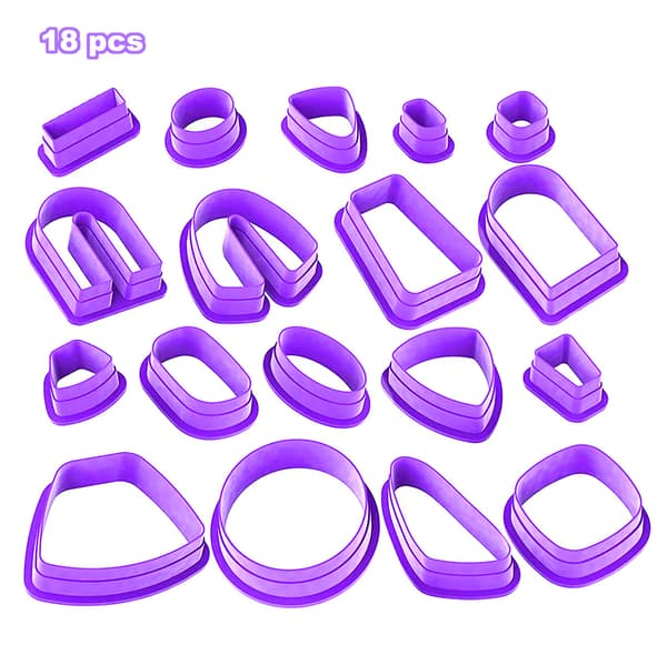 18 PCS Leireform Polymer Leire Cutter Leire Ørepynt Maker Leire Ørepynt Cutter Form Multiverktøy Keramikk Leire Cutter Ørepynt Leire Cutter