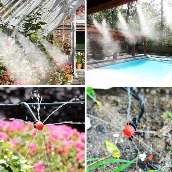 Have Drypvandingssæt, Mikro Flow Vandingssystem med Slange, 25M Automatisk Drypvandingssæt til Blomsterbede, Haver, Planteplæne