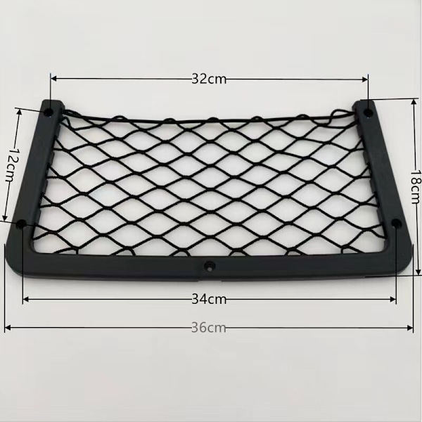 36x18cm, 3 stk. opbevaringsnet til bil, opbevaringsorganisatorer, multifunktionel lommeorganisator taske til bil til redskaber, autocampere, både, hus (elastisk net)