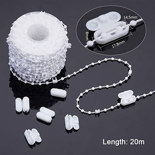 127mm baseperle 10m baseplate 2 perle kroker 10 vertikale persienner tilbehør sett