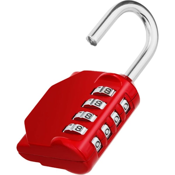 (Punainen) Cadenas Ulkokoodi, Koodi lukolle, 4-numeroiset riippulukot kuntosalille, pukuhuoneeseen, korkeakouluun, koulun vaatekaappiin, pakohuoneeseen, ulkosuojaan