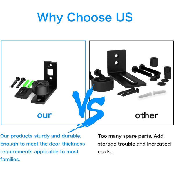 Gulvguide væg/dør bundguide skydedør hardware sort