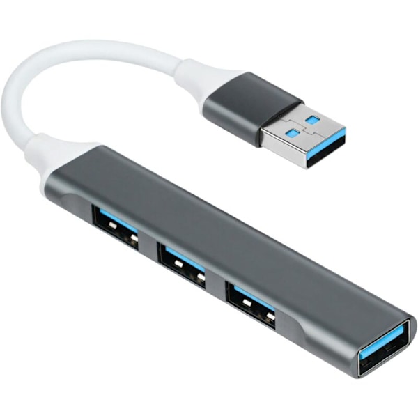 HUB USB 3.0 4 Portar, Data Hub USB Ultra tunn, USB 3.0 Höghastighetsdataöverföring för MacBook, USB-minnen, PC-notebook, bärbar, externa hårddiskar, e