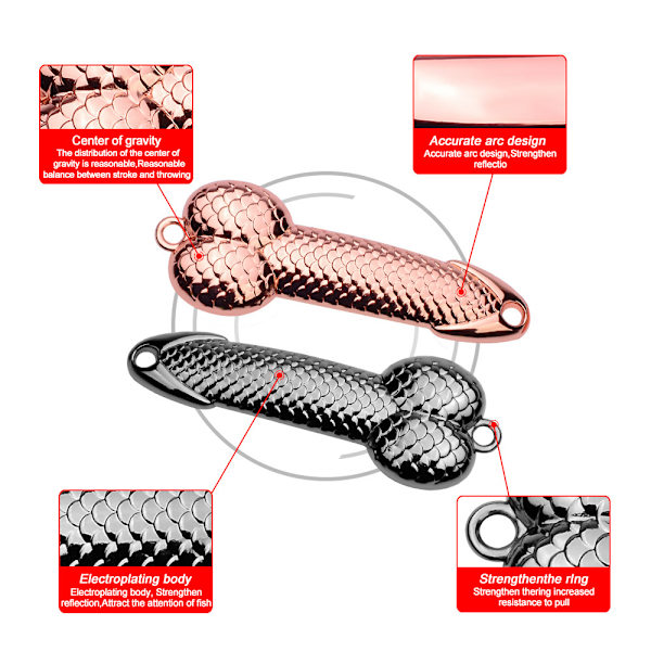 4 stk. rose gold bly sort skala vej agn fiskeri grej falske lokkemad pailletter bulk fiskeartikler（11g）