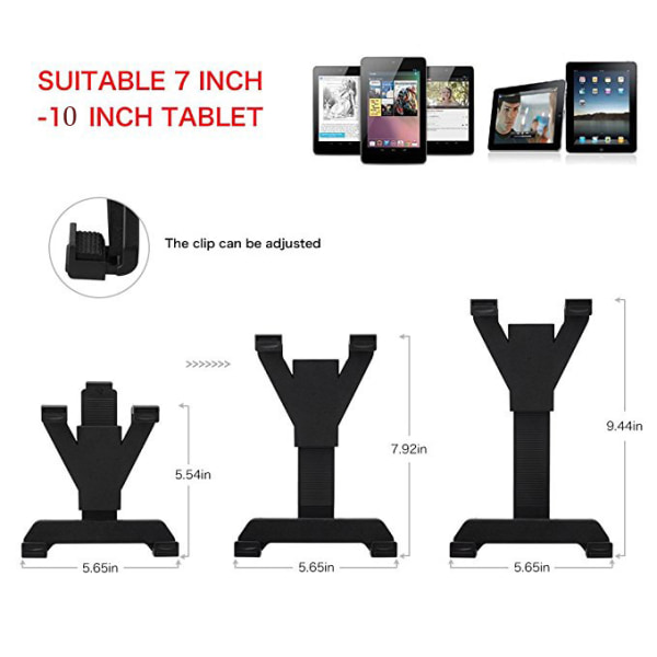 Universell bil dashbord tabletholder, 360 graders rotasjon, TPU sugekopp lim stift, kompatibel med iPad Mini 4/3/