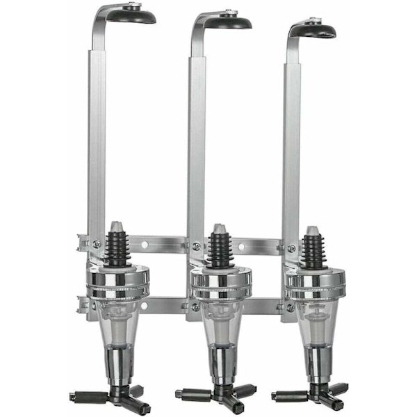 Vægmonteret 3 flasker optisk dispenser drikkevarer vin spiritus stål bar butler drikkemaskine vægmontering til hjem bar drikkevare dispenser rack
