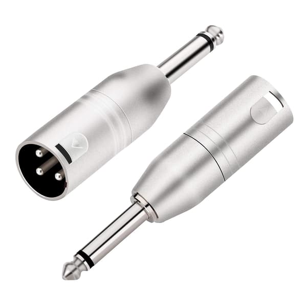 Mono Jack til XLR-adapter, ubalanceret 6,35 mm TS-han til XLR-han-adaptere - 2-pak