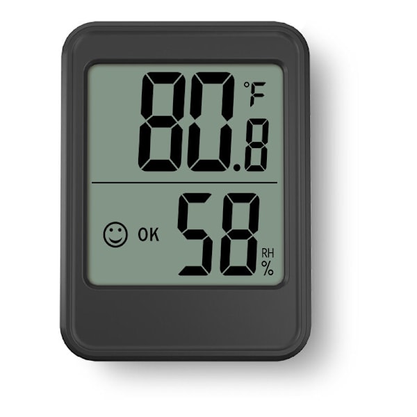 Indendørs hygrometer termometer, hygrometer termometer med komfortikon, LCD-skærm, temperatur- og fugtighedsmåler til skrivebord, hjem, garage, baby