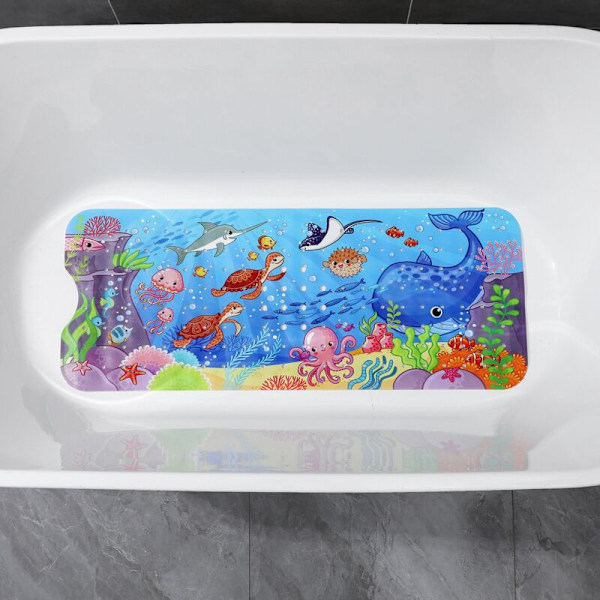 Skridsikker Baby Bademåtte, 100 x 40 cm, Skridsikker Bademåtte, Kraftig Brusemåtte med 200 Sugekopper til Børn og Baby, BPA-Fri PVC Materiale, Maskinvaskbar