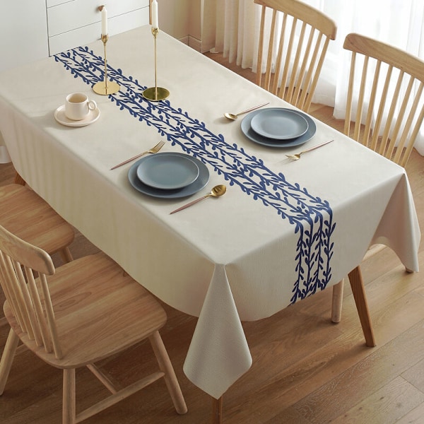 Tvättbar PVC Plastduk. Vattentätt Fyrkantigt Bordskydd för Kök, Picknick, Utomhus, Inomhus (140 x 140 cm, Rattan)