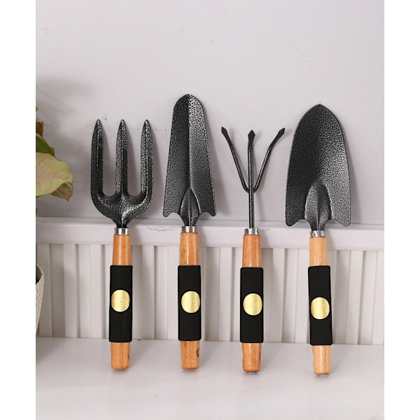 Transplanter Blomsterplanteringsverktyg hushållsuppsättning grönsaksplantering blomma saftig blomsterspade lös jord krukspade trädgårdsspade (dubbel