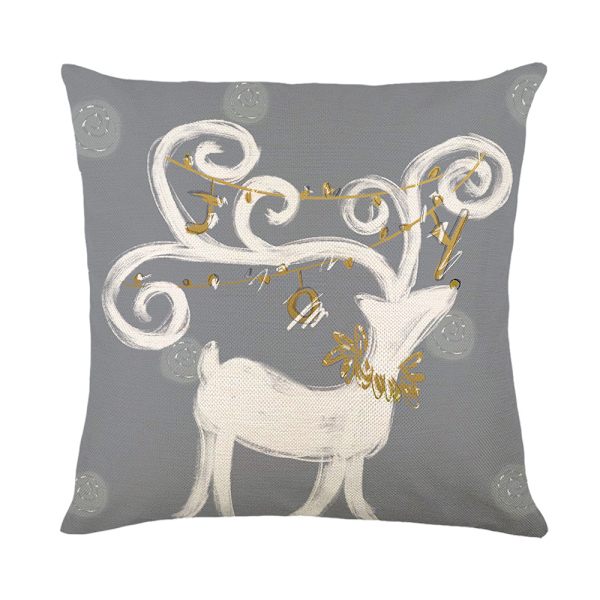 Jul örngott 18x18 tum 4-pack set vit julgran dekoration kastkuddar vinter jul dekoration hem soffa