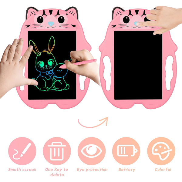 8,5" Cute Cat Color LCD-skrivebrett (rosa), grafisk tavle, tegne
