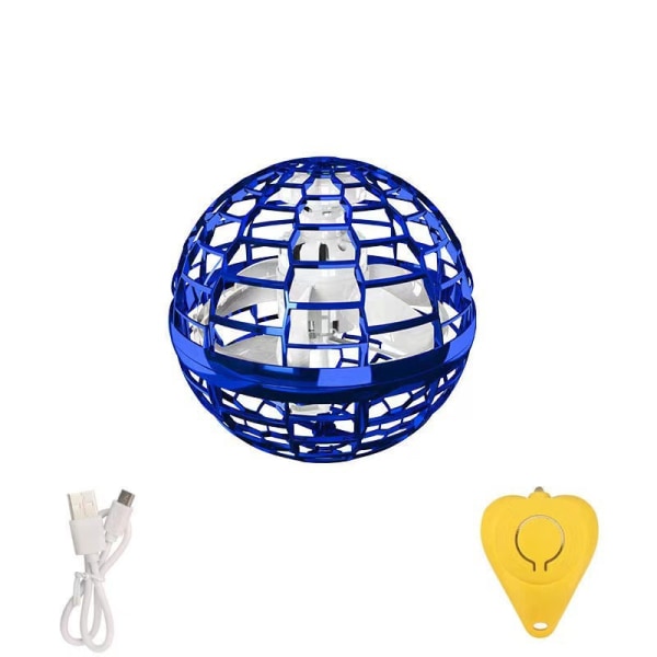 Flyvende ballleke, håndstyrt bumerang-sveveball, flygende spinner med endeløse triks, kul leketøysgave (blå)