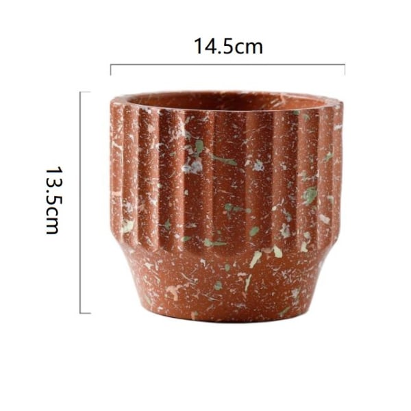 Istutuskone, roskis ja parveke Luova pohjoismainen tyyli Pyöreä kivimalli Suihkupiste Reikäsementti Kukkaruukku 14,5 * 14,5 * 13,5 cm (Oranssi vesimylly)