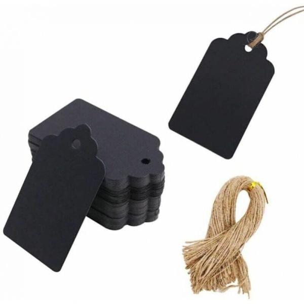 100 stk. KRAFT prislapper 3x5 cm Tag Standardetiketter Etiketter Klær for Bijoux-klær, svart