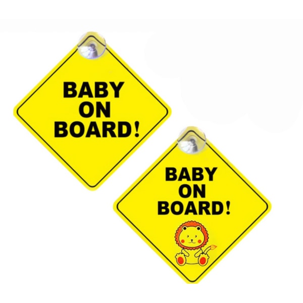 2 stk børnebilklistermærker, børns sikkerhedsadvarselsmærkater