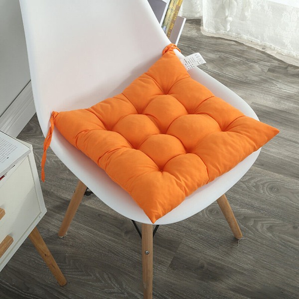 Tjock sittdyna på borstad orange enfärgad sittdyna 45*45cm