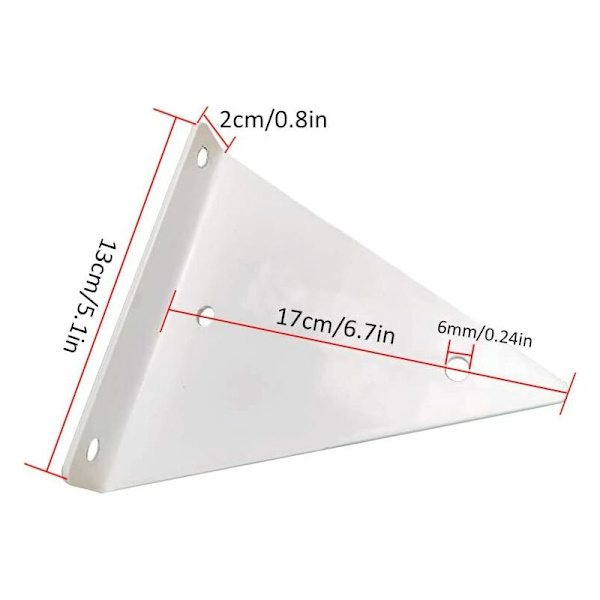 2 Stycken Flytande Metall Triangel Hyllkonsol, Dold Blind Vägg Hyllkonsol, Sovrum Vardagsrum Badrum DIY Dekorationskonsol, 17x13cm/6.7