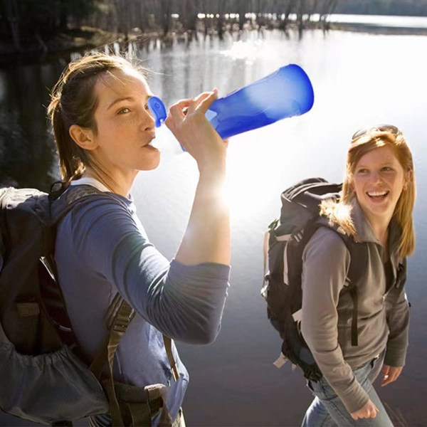 Sports vannflaske BPA-fri (gjennomsiktig), 500 ml ultralett vannflaske sammenleggbar vannflaske lekkasjesikker sportsvannflaske for trening gym yoga