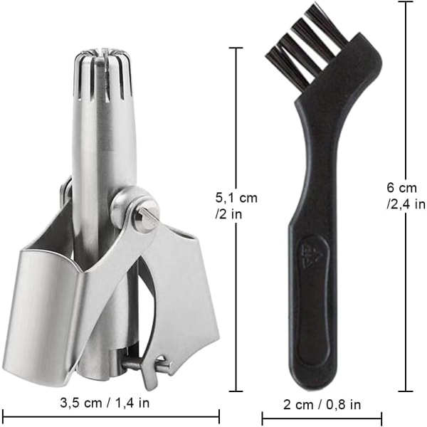 2 stk. næsehårstrimmer øre shaver, rustfrit stål næsehårstrimmer, vaskbar, til næse og ører