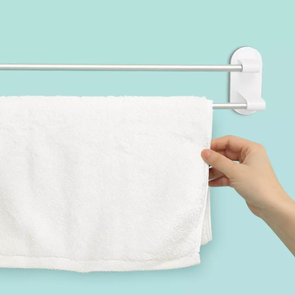 Håndklædeholder dobbelt stang håndklædeholder opbevaring og bæreevne 3M lim egnet til badeværelse toilet