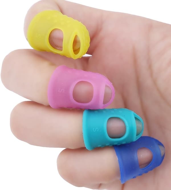 4 stk. Gitarfingerdeksel - Hvit - Transparent - S