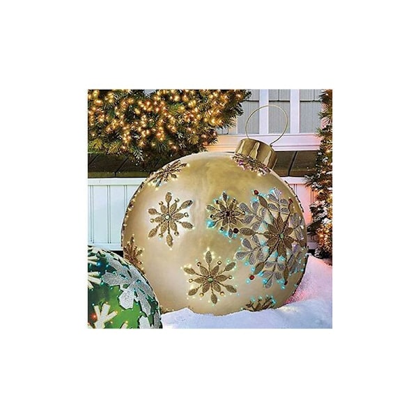 Juldekoration, 60 cm utomhus jul uppblåsbar boll, gigantisk jul uppblåsbar boll, julgransdekorationer, utomhus jul uppblåsbar