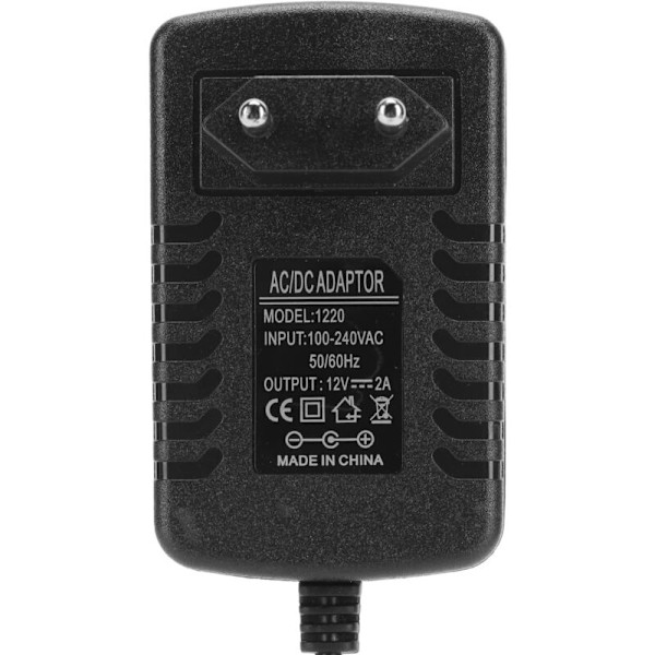 Lader, 12V 2A ekstern strømforsyningsadapter AC lastbeskyttelse med DC for trådløs ruter (EU-kontakt)
