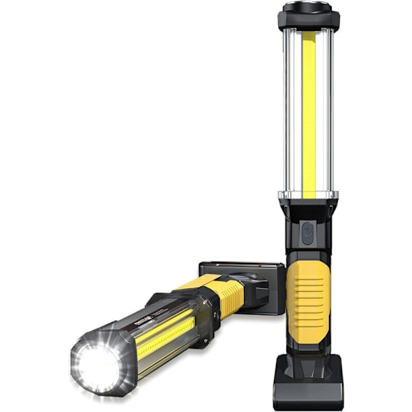 Genopladelig LED Arbejdslampe COB Inspektionslampe Lommelygte med Magnetisk Ultra Kraftig til Bil Garage Værksted DIY 1 Styk