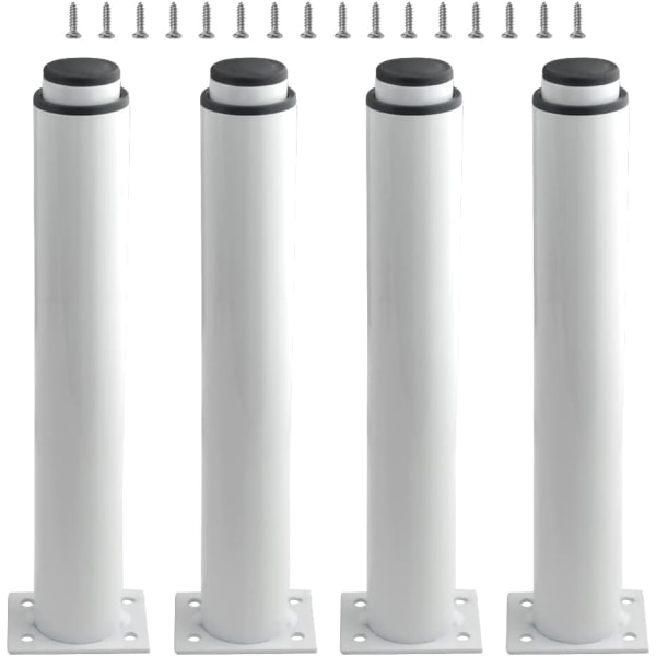 (25-42 cm, vit) Set med 4 kraftiga och justerbara metallben för t