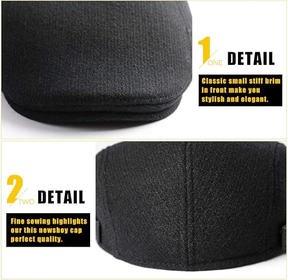 Hatt for menn, flat beret, justerbar flat caps, høst vinter