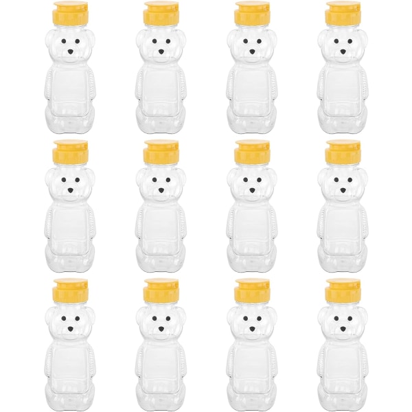 12 stk 240 ml honningklemmebjørneflaske med klaplåg Tom saftflaskedispenser til hjemmekøkkensauce